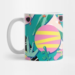 Summer Papercut Pop Art Collage Mug